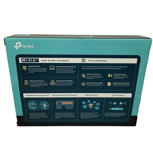 TP-Link Archer AX55 AX3000 Dual Band Gigabit Wi-Fi 6 Router Black EUC In Box - Picture 3 of 16